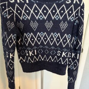 Navy Blue Ski Pattern Sweater